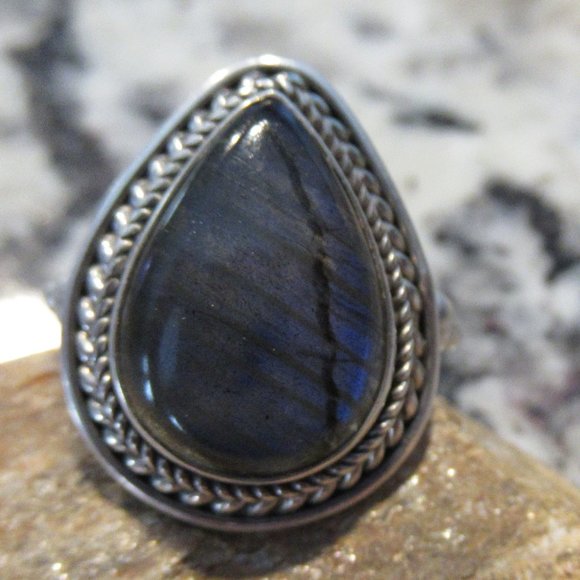 Labradorite Sterling Silver Ring Size 7 NWOT - Picture 2 of 5